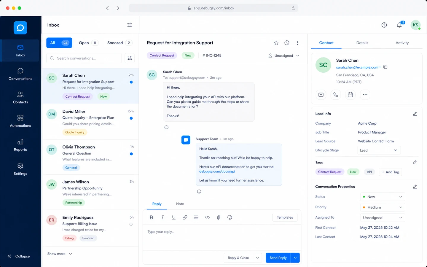 Leads inbox