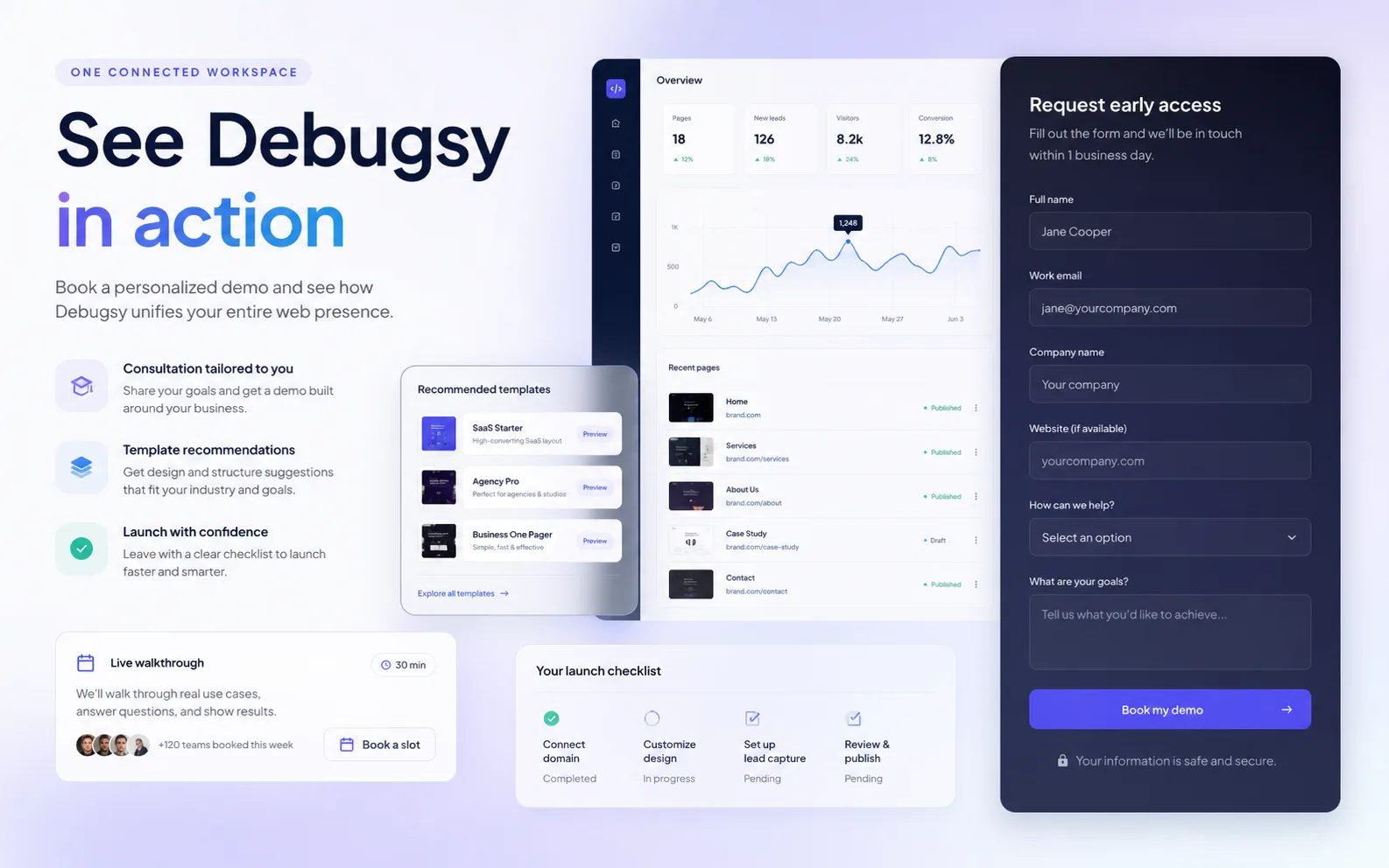 Debugsy demo request and launch checklist